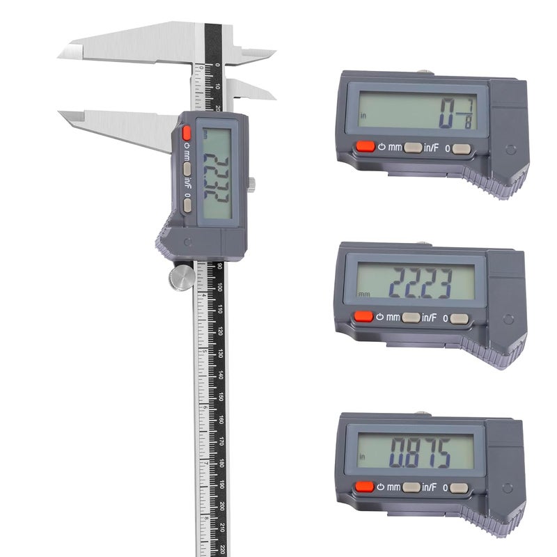 PEC TOOLS 6" / 150mm Digital Caliper, IP54 Electronic Caliper, ±0.02mm/0.001" Accuracy, Carbide-Tipped Faces, DIN 862 Certified Tool for OD/ID/Step/Depth Measuring - Image 4